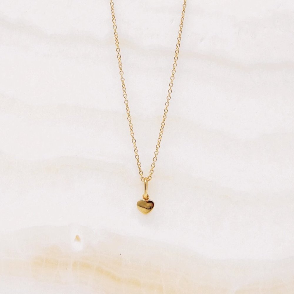 Gold Heart Charm Necklace